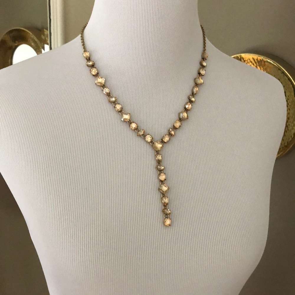 JCrew Factory yellow stone Y necklace NWT